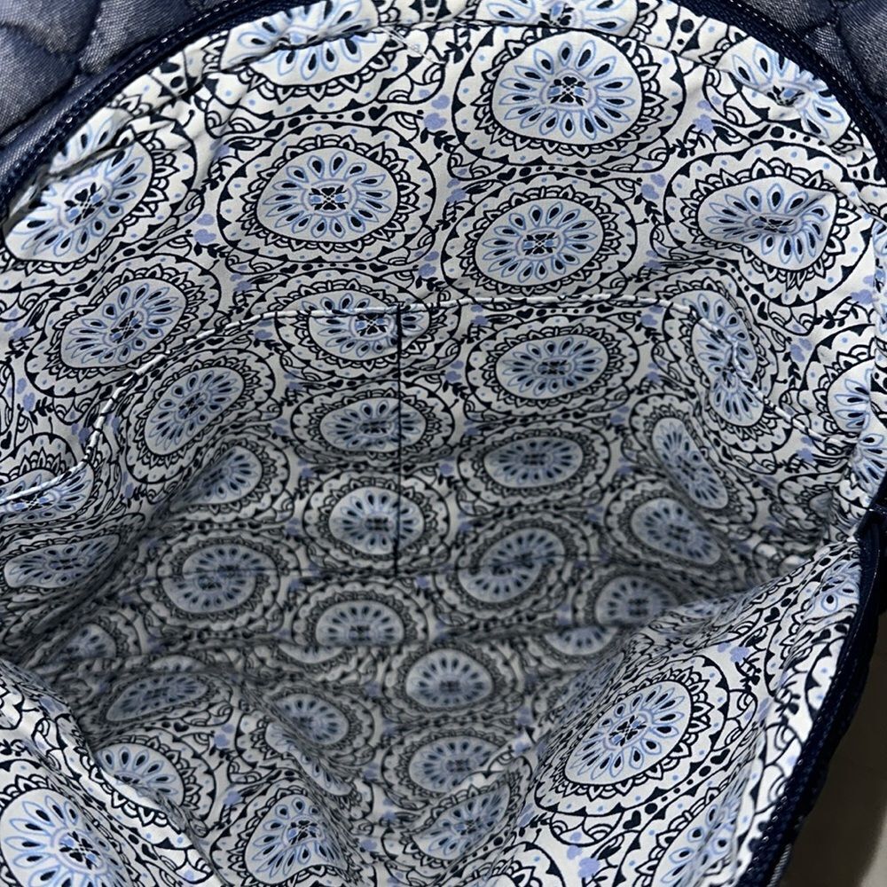 Vera Bradley Denim Moonlight Navy Large Laptop Essential Quilted Backpack 31L - Picture 15 of 15